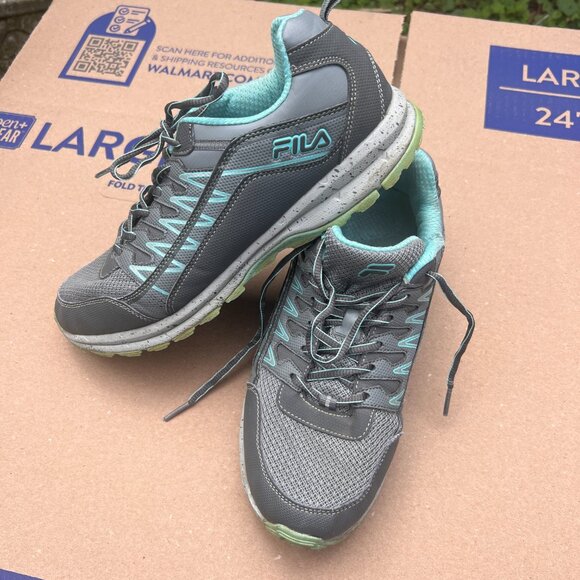 Fila Evergrand Trail 21.5 Walking Shoes Womens size 11 Grey Teal - Picture 9 of 10